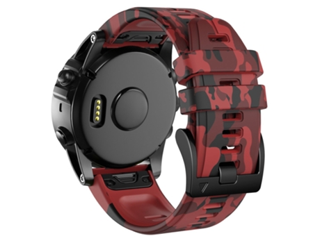 Correa de Silicona 26mm liberación rápida para Garmin Fenix Enduro/Tactix Delta/Tactix 7 Pro - camuflaje rojo