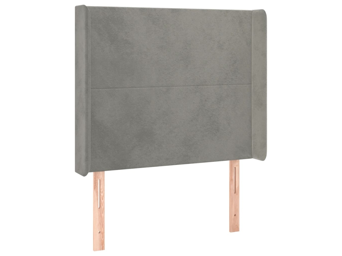 Maison Exclusive - Cabecero Con Orejas De Terciopelo Gris Claro 93x16x118/128 Cm