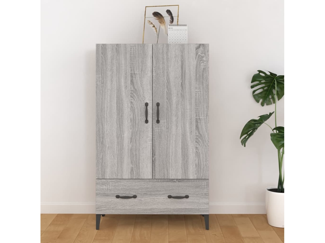 Lovely Home Armario Alto 70X31X115 Cm Madera Procesada Gris Sonoma