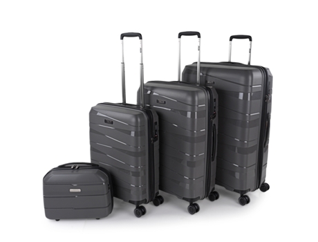 Juego De Maletas Rígidas Pp JASLEN Stuttgart marron metalizado (48X75x29 Cm - 92L)