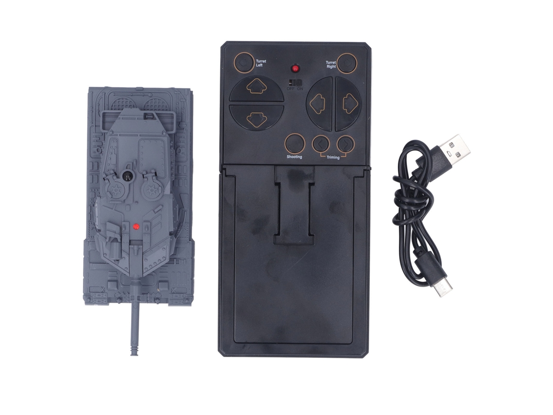 Brinquedo De Tanque Controle Remoto 2.4g Rotação 360° Usb Recarregável Com Caixa De Exibição Transparente