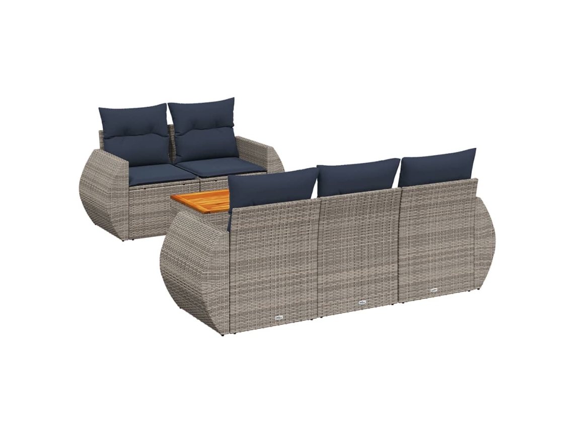 Maison Exclusive - Conjunto De Sofá De Jardín De 6 Piezas Con Cojines, Poliratán Gris