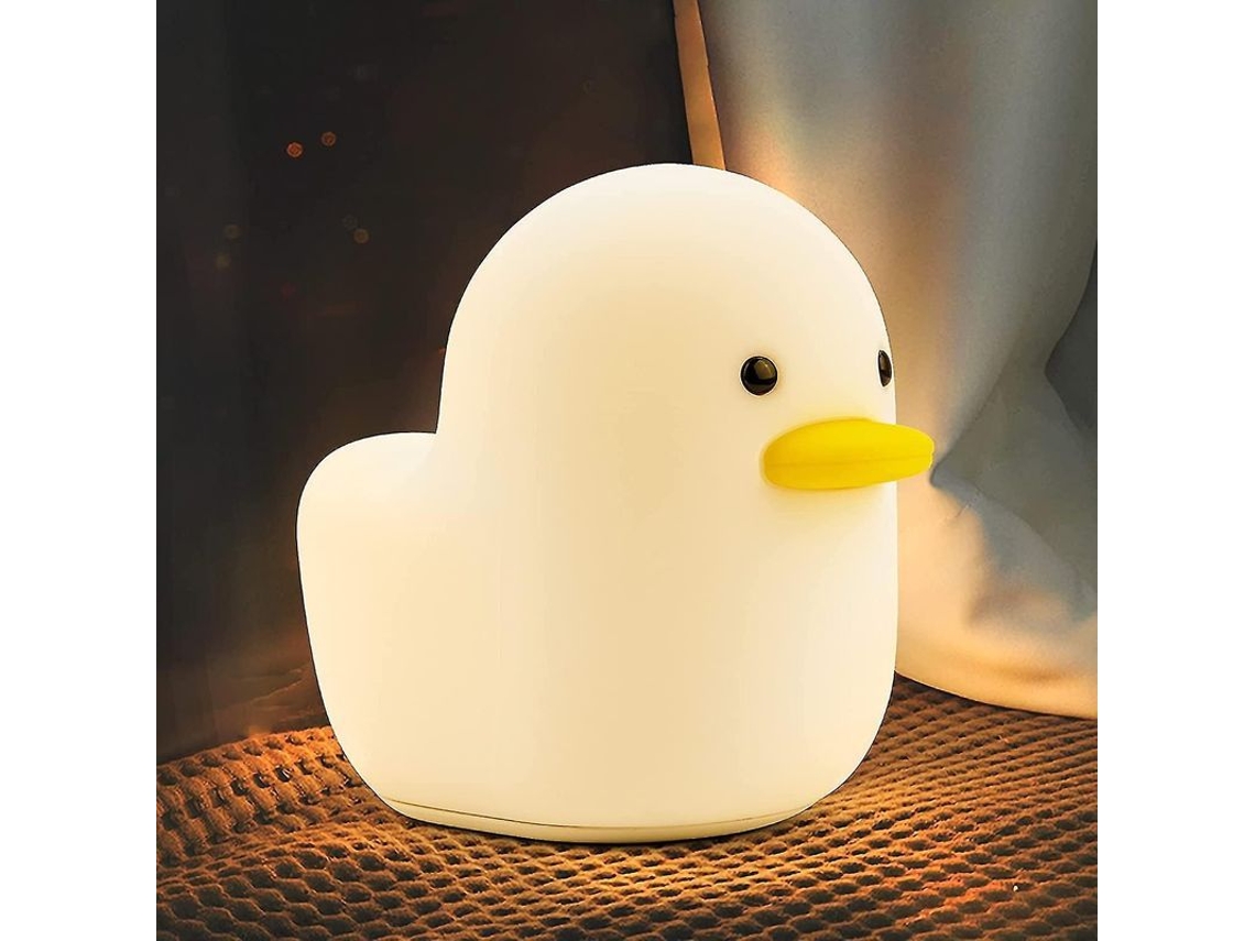 Lámpara De Noche Recargable Con Forma De Pato, Lámpara De Silicona Con Sensor Táctil Para Niños, Portátil.