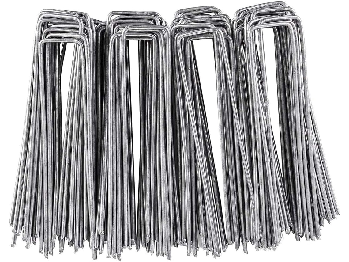100 Estacas De Jardín Galvanizadas En Forma De U
