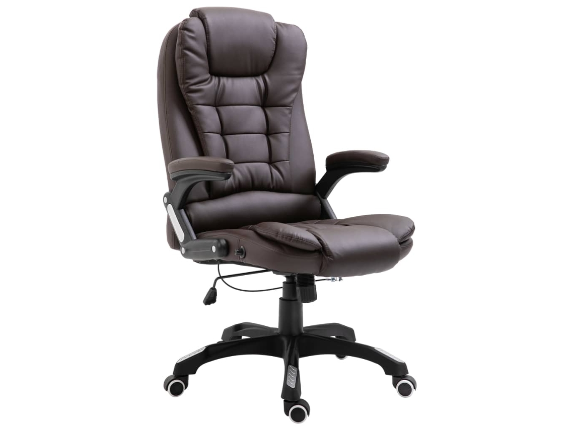 Silla De Oficina De Cuero Sintético Marrón