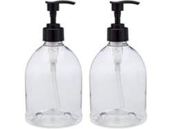Botellas con bomba duraderas y lavables, 500 ml, paquete de 2, diseño versátil para usar con una sola mano, dispensadores fáciles de transportar con construcción