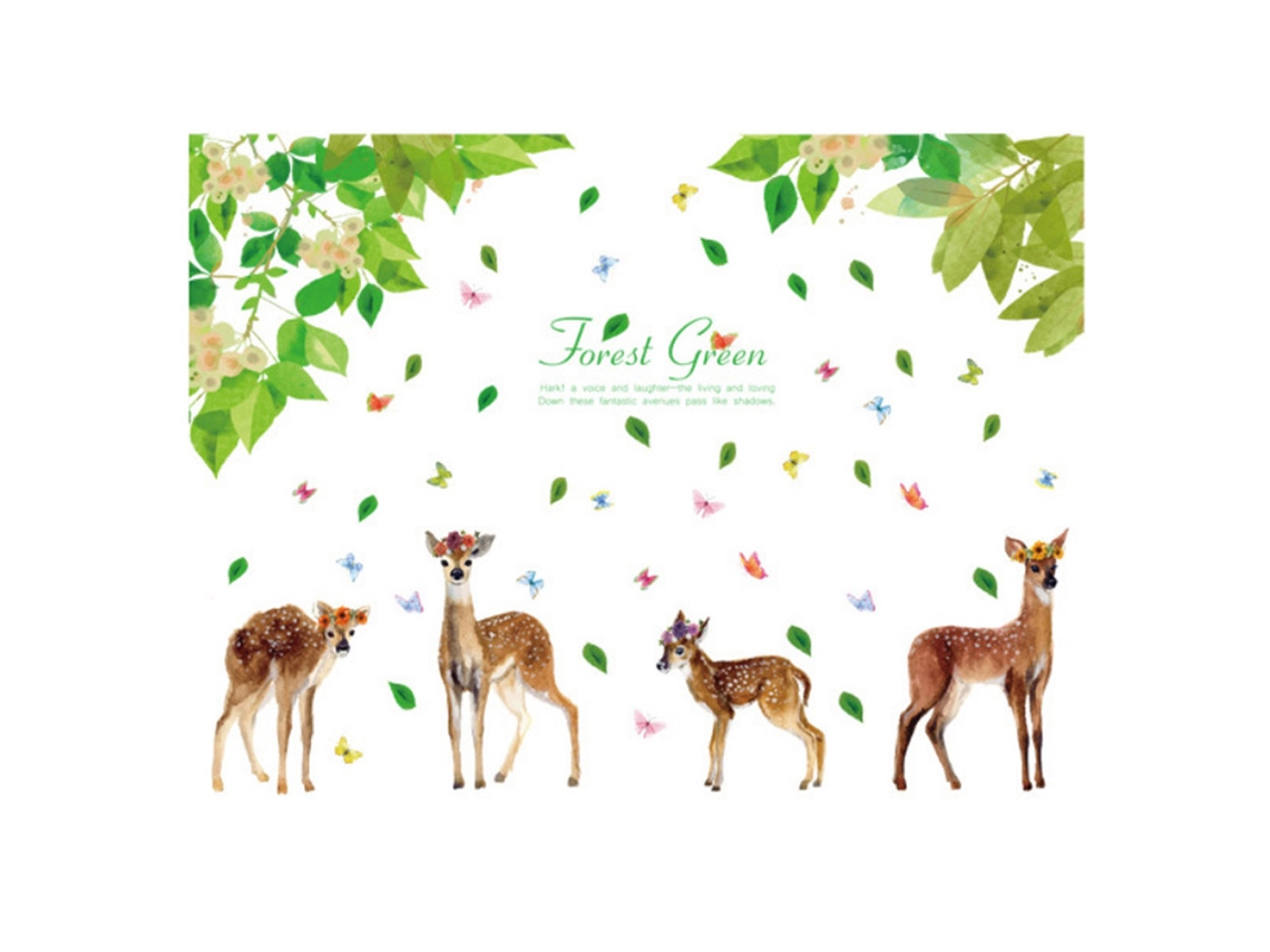 Rebe-adesivo De Parede Paisagem De Floresta Bonita Autocolante Decorativo Para Quarto, Sala De Estar E Casa