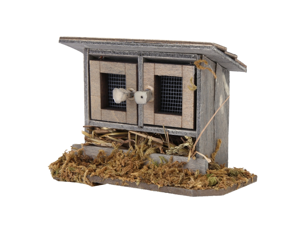 Gallinero En Miniatura Para Jardín De Casa De Muñecas, Escala 1/12. Accesorio De Juguete.