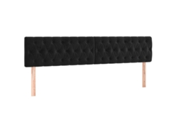 Juego de cabecero de cama de terciopelo de 2 piezas 100x7x78/88 cm Negro MAISON EXCLUSIVE