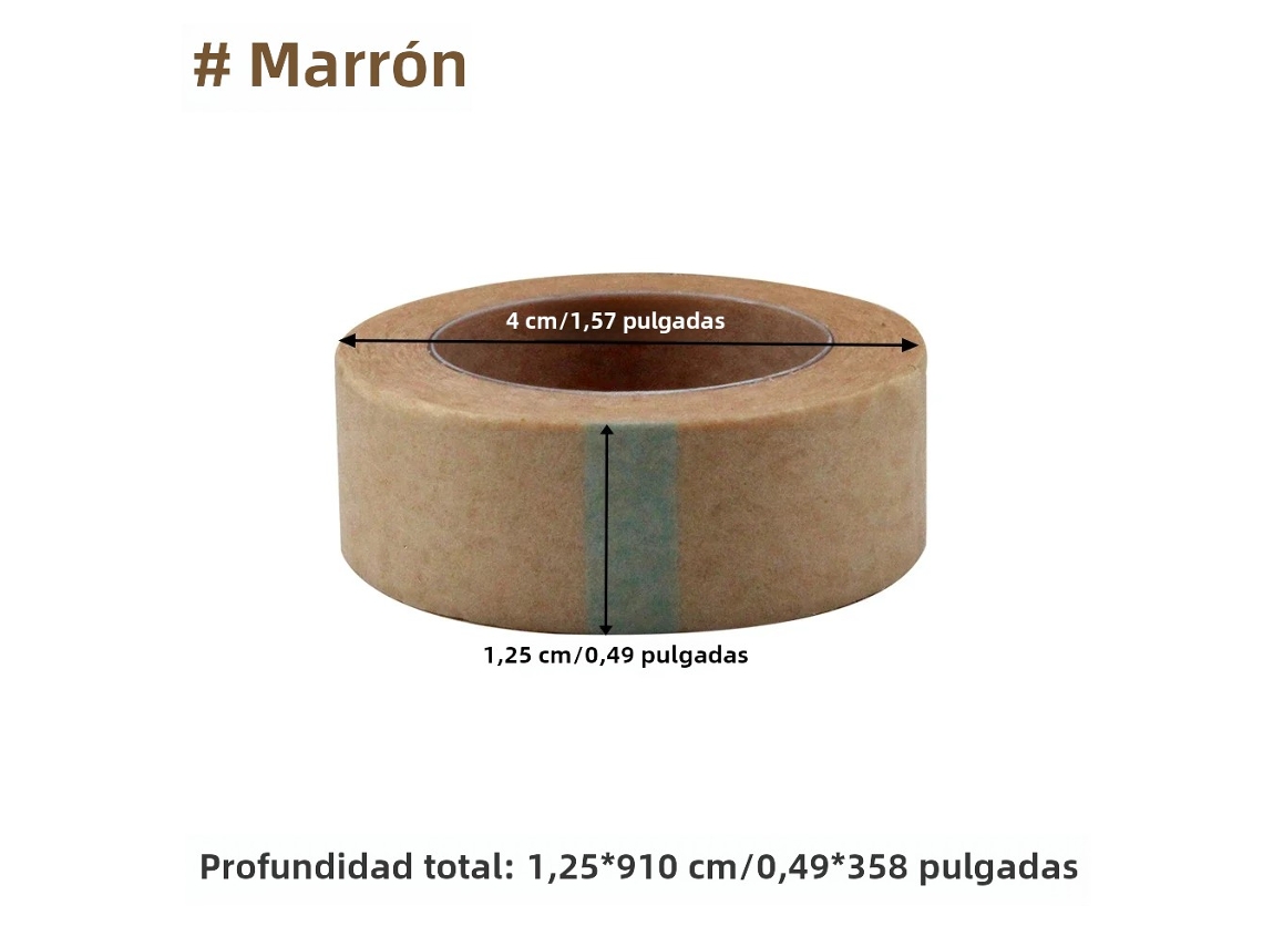 Cinta adhesiva microporosa de papel médico sin látex Mdug (marrón, 1,25 cm, 5 unidades)