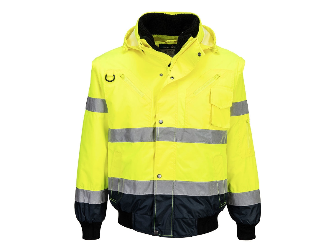 Cazadora 3 En 1 De Alta Visibilidad Contrast - Ideal Para Cualquier Ocasión Amarillo Gris / Xl