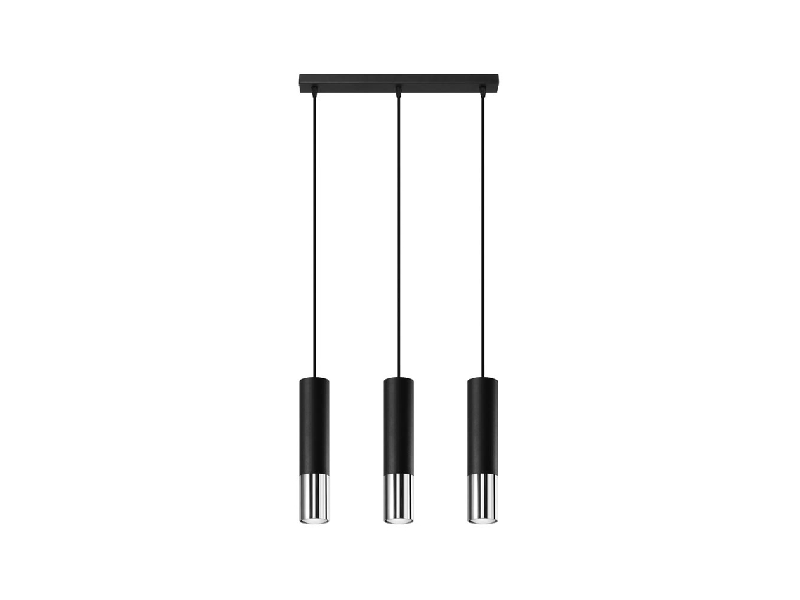 Sollux Sl.0942 Lámpara Colgante Loopez 3l Negro Cromo