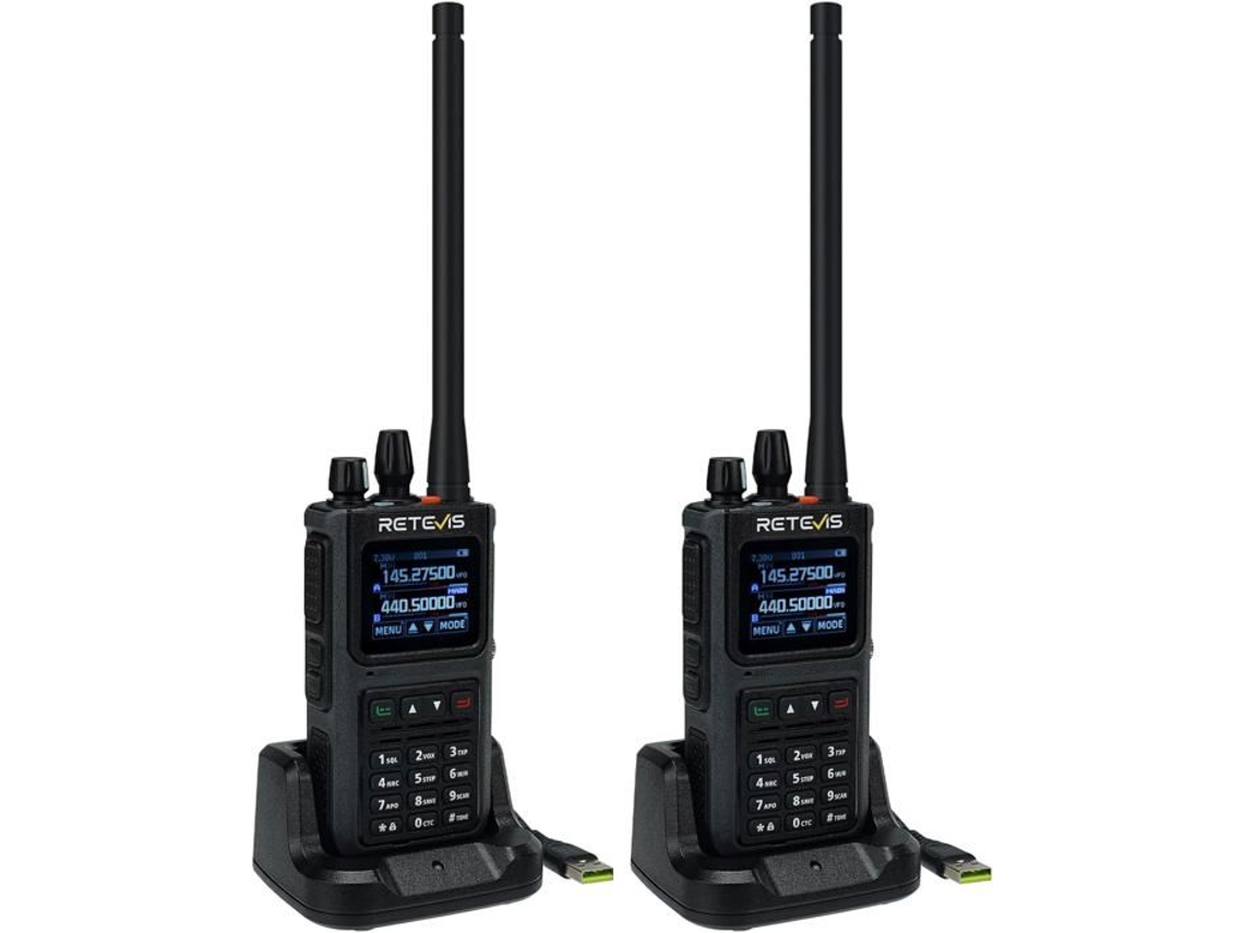 Walkie Talkie C1 de larga distancia, profesional, resistente al agua IP67, alarma de emergencia, USB C 1800 mAh, llamada grupal, radio de doble banda Retevis