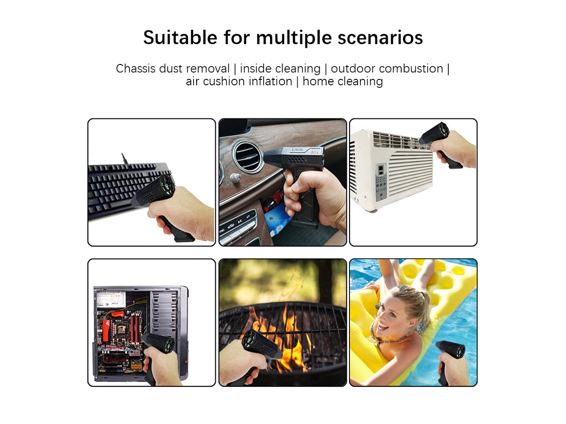 Soplador De Aire Eléctrico De 130000 Rpm Con Batería Recargable De 2 X 4000 Mah, Boquilla Magnética, Inalámbrico Y Portátil.