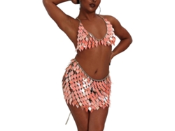 2026-cadena Corporal Con Lentejuelas Y Borlas Traje De Bikini Azul Para Fiestas Rave Y Noches De Club