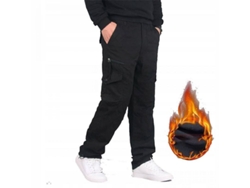 2026-pantalones De Invierno Para Hombre Con Forro Grueso Polar Casual Con Bolsillos Qzm 4xl Negro