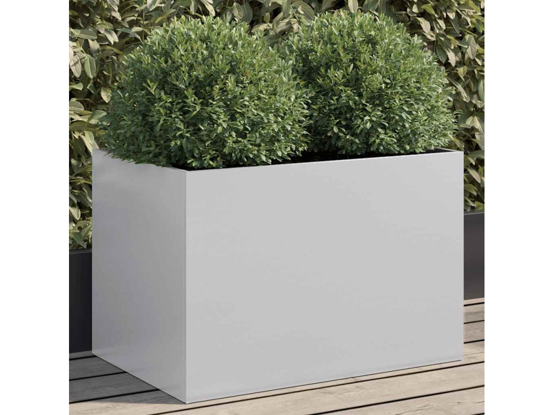 Jarrón/jardinera 62x40x39 cm Acero Galvanizado Plata Dkd Home Decor