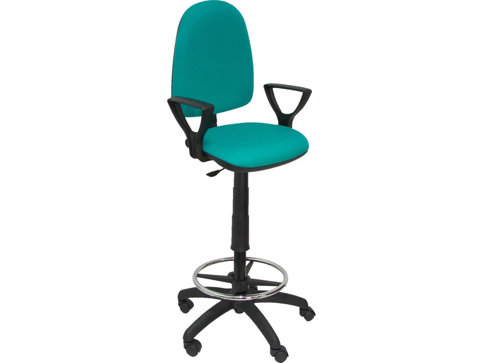Silla de Escritorio Alta PIQUERAS Y CRESPO Ayna Verde Marino (Brazos fijos - Tejido)