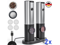 Molinillo de pimienta Rosewell Profi, molinillo eléctrico de sal y pimienta, molinillo de especias renovable USB