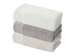 Juego de Toallas Kofihety Mano Puro Absorbentes Algodón Gris - 3pcs (34x75cm)