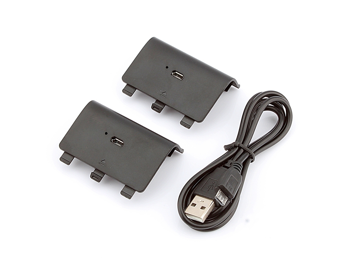 2 Paquetes De Baterías Recargables De 2400 Mah Y Cable Usb Para Controlador De Mango Xbox One
