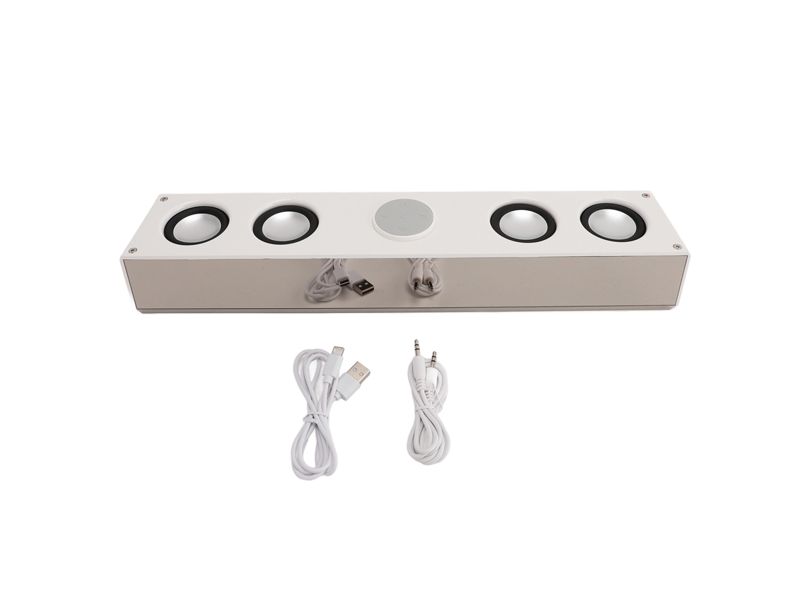 Altavoz Bluetooth 5.3 Para Pc Con Despertador, Radio, Sonido Estéreo Hifi Rgb, Blanco.