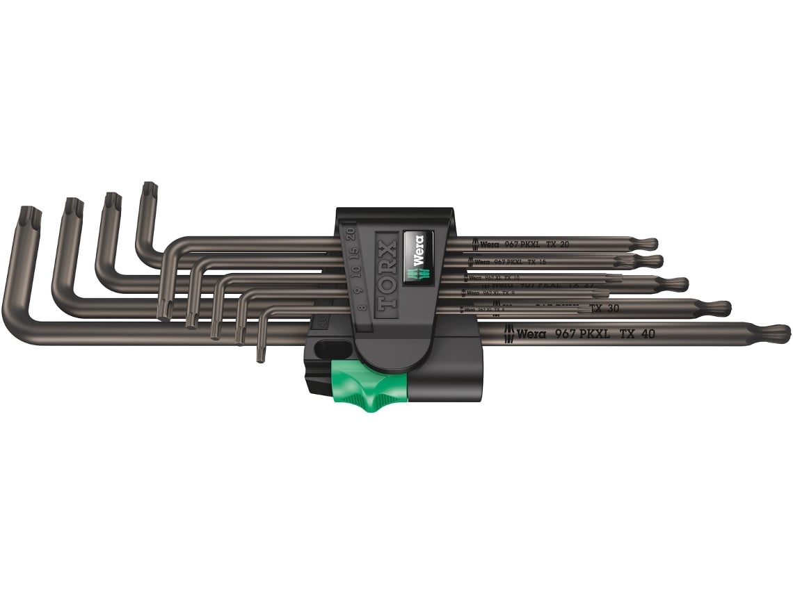 Juego de llaves acodadas TORX, versión larga 967/9 TORX XL 1 WERA 05024460001