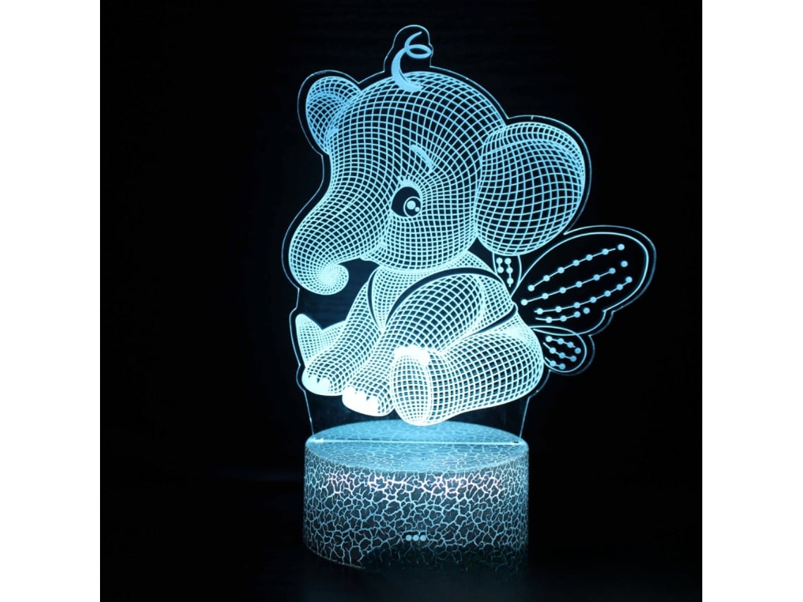 Lámpara de noche con ilusión 3D, 7 colores, interruptor táctil y alimentación USB (my467)