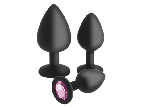 Plug Anal S Pleasures Crystal Preto (3 Pcs)