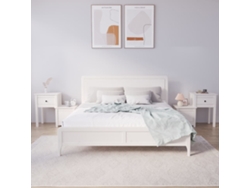 Mesitas de Noche LOVELY HOME Mesinha 2 Pcs 79,5X38X65,5 Cm Pinho Maciço Branco