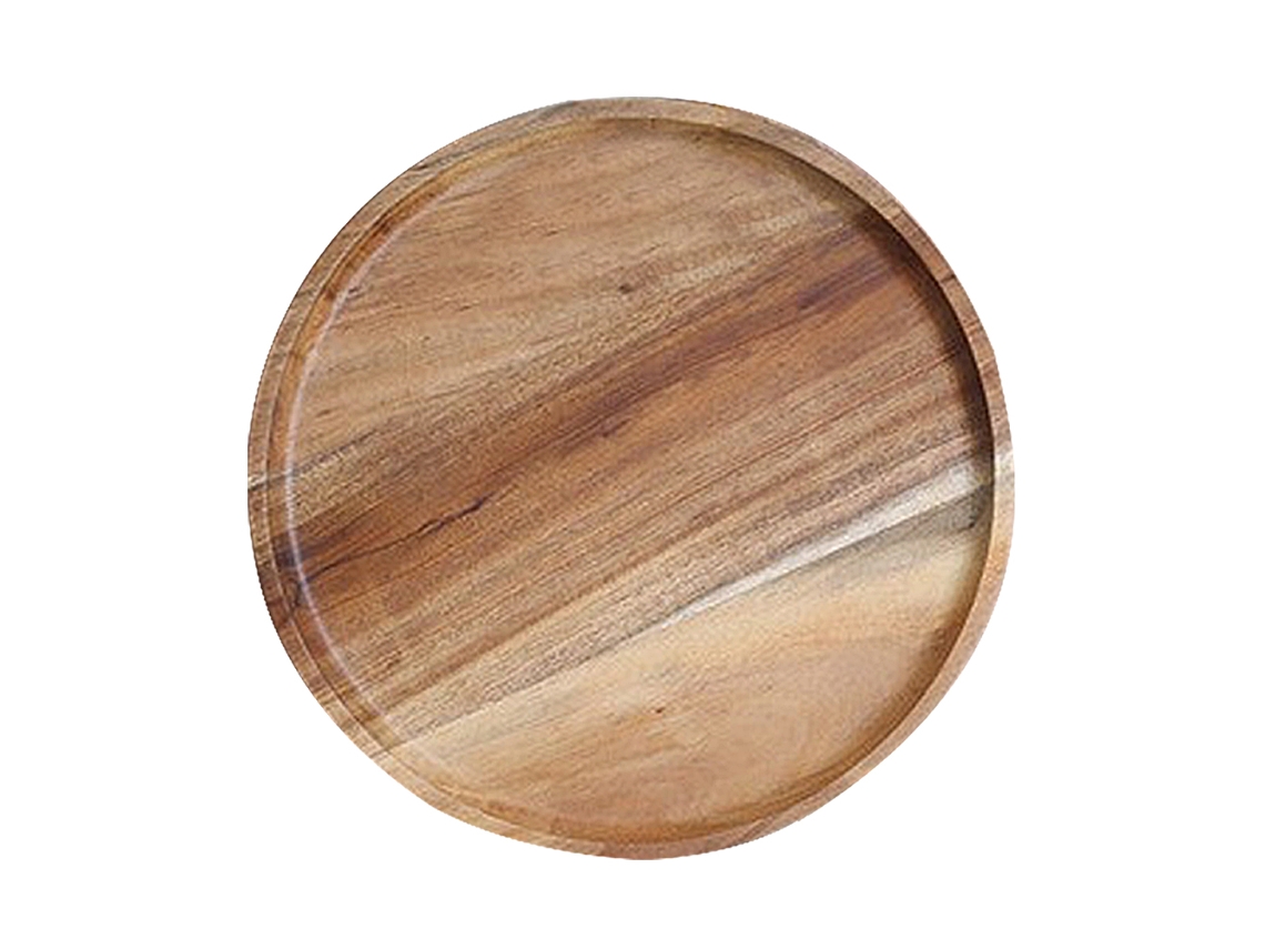Platos de madera de acacia, 2 piezas para la cena NEVEANCE