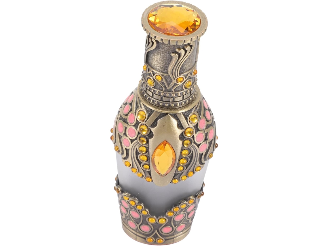 Flacon De Parfum Verre 35 Ml Hexagonal Jaune Pierre Rechargeable Étanche Contenant D’aromathérapi...