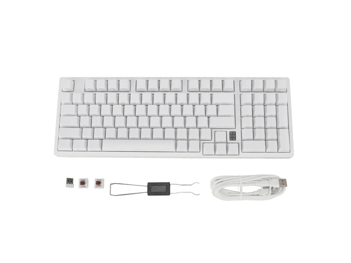 Teclado Mecânico 98 Teclas Switch Marrom Rgb Sem Fio 2.4g Bt3.0 5.0 Usb-c Para Wins Harmonyos Android