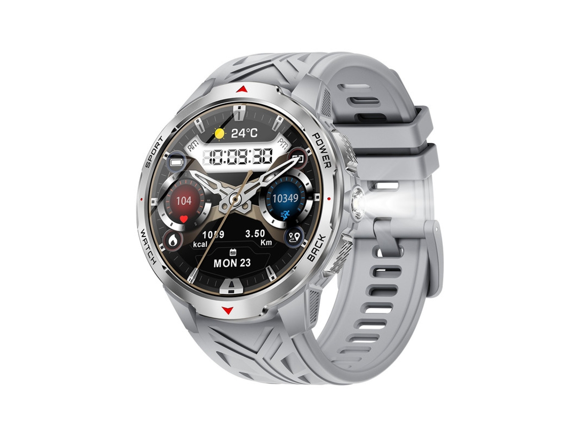 Smartwatch Kt88 Yizhood Con Pantalla Hd De 1,7 Pulgadas, Batería De 1100 Mah, Resistencia Al Agua De 3 Atm, Linterna Led Y Brújula (plata)