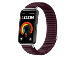 Bracelete Para Huawei Band 10 / 9 / 8 - Nylon Trançado - Fecho De Velcro Ameixa