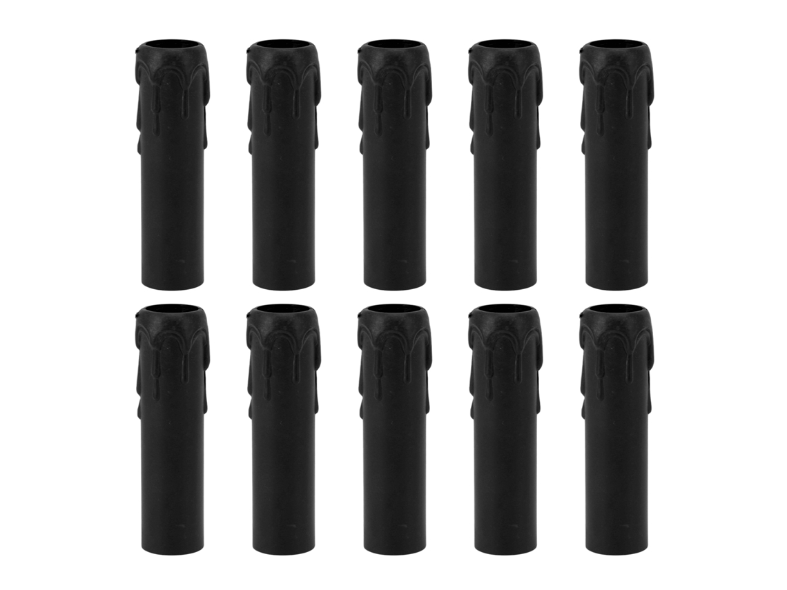Bj-10 Peças Capas Para Velas De 4 Polegadas Para Candelabro Vintage Com Simulação De Gotas De Cera Preto