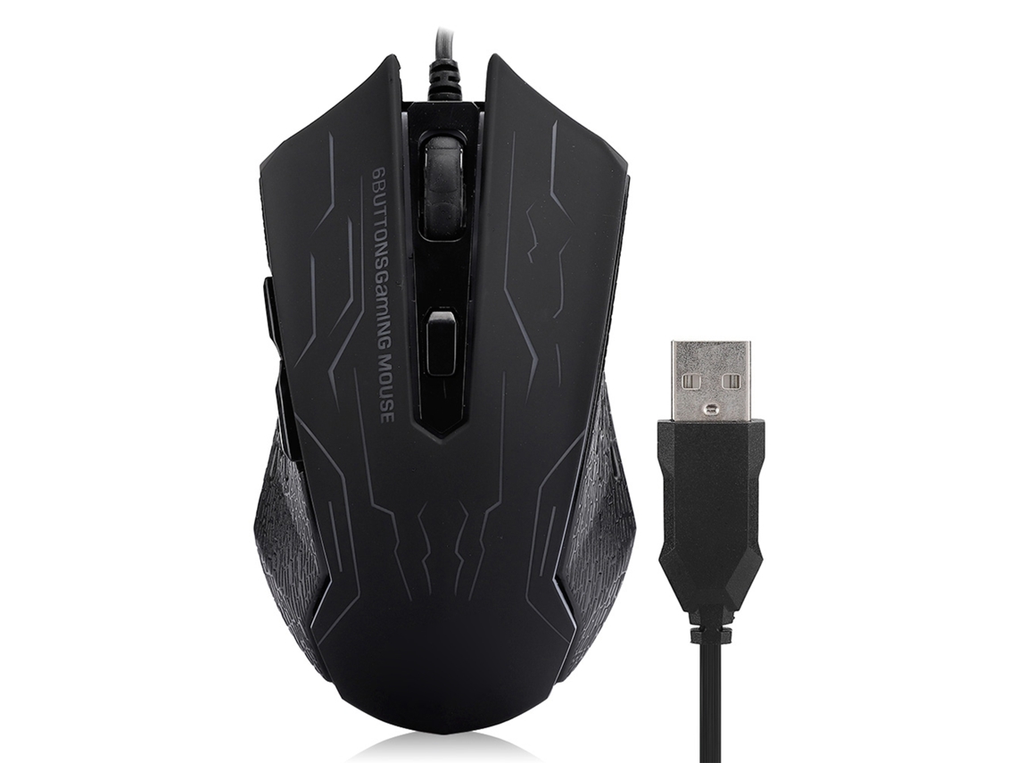 Mouse Gamer Fio Usb Silencioso Ajustável 6 Marchas 3200dpi Para Desktop Laptop G6