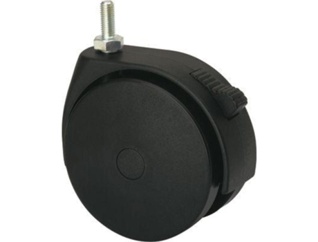 Rueda giratora espiga roscada m10x25 freno 50dkgf120 poliamix negro ALEX