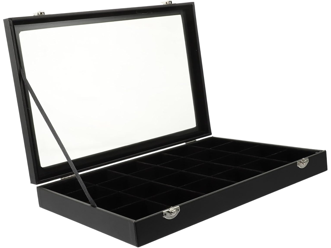 Joyero Con Tapa De Cristal Para Guardar Y Exhibir Collares Y Anillos.
