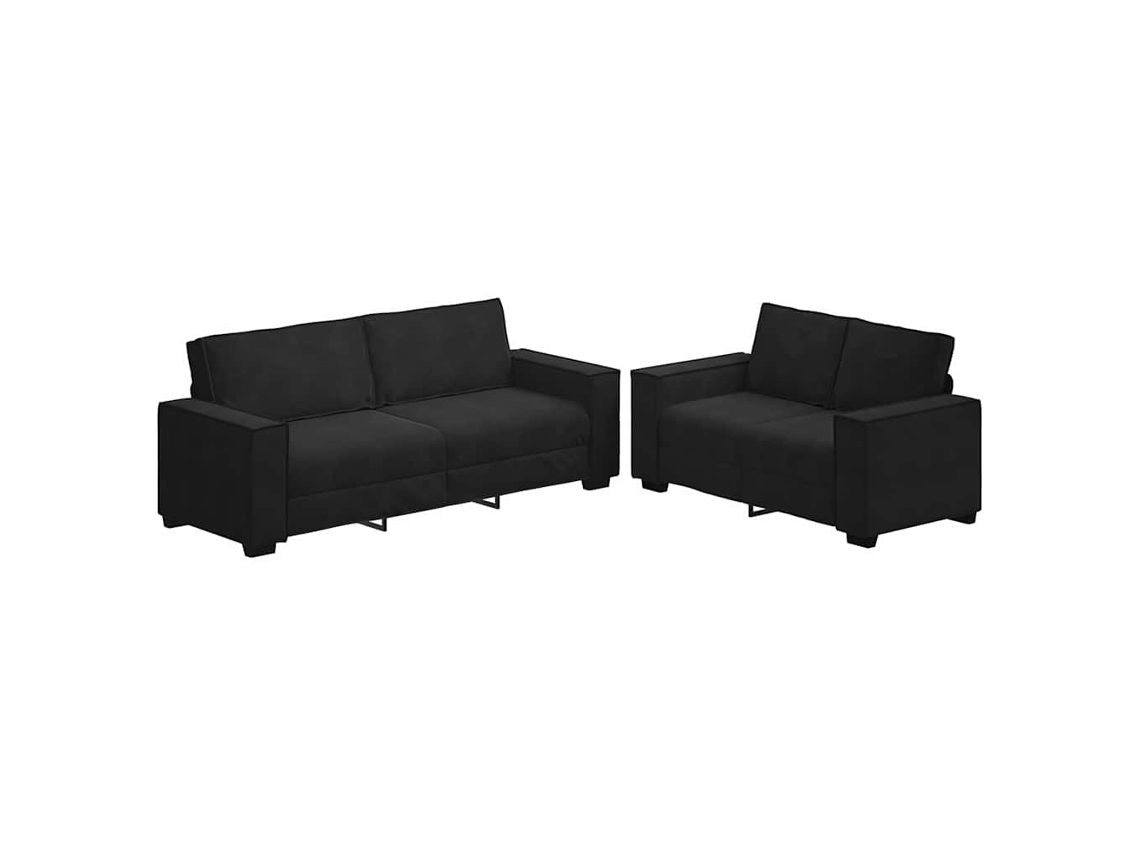 Maison Exclusive - Juego De Sofás Con Cojines 2 Piezas Terciopelo Negro