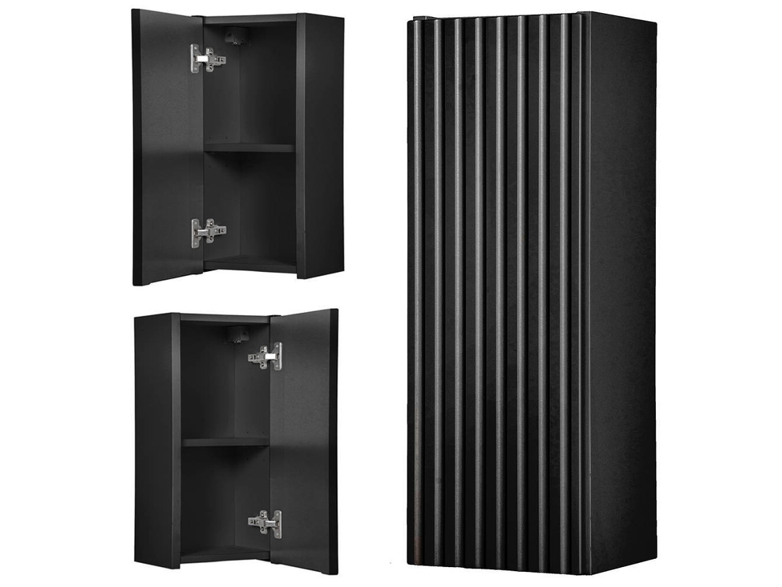Armario de pared para baño Newport 57x20x19 cm - Negro [EN.CASA]