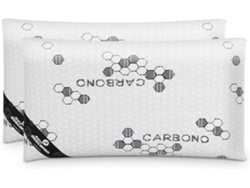Almohadas Copos Viscoelástica  Nalui  Pack 2 (70x38 cm), Firmeza Media Carbono Blanco