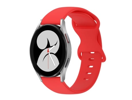 Correa de reloj inteligente para Samsung Galaxy Watch 4 40 mm 20 mm Hebilla de mariposa Correa de reloj de silicona de color sólido (rojo)