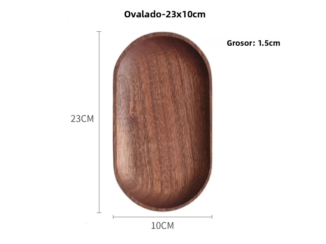 (ovalada, 23x10cm) Bandeja De Madera Para Taza De Té, También Se Puede Utilizar Como Plato De Fruta Decorativo.