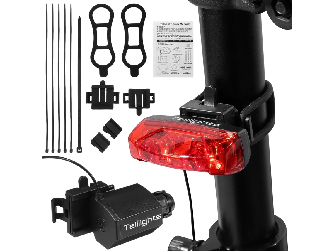 Luz Trasera Led Para Bicicleta, Iluminación Potente, Plástico De Ingeniería Resistente.