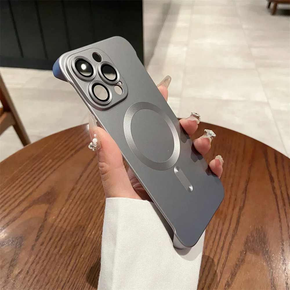 (iphone 12 Pro Max, Plata) Funda Magnética Magsafe Para Teléfono, Funda Protectora Rígida Mate Ultradelgada