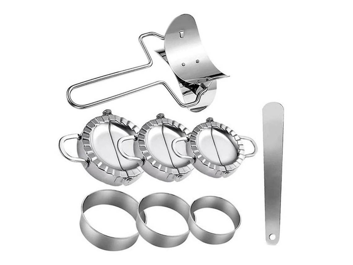Juego De 8 Moldes De Acero Inoxidable Para Dumplings, Herramientas Para Wonton, Gyoza Y Empanadas Bxj Silver