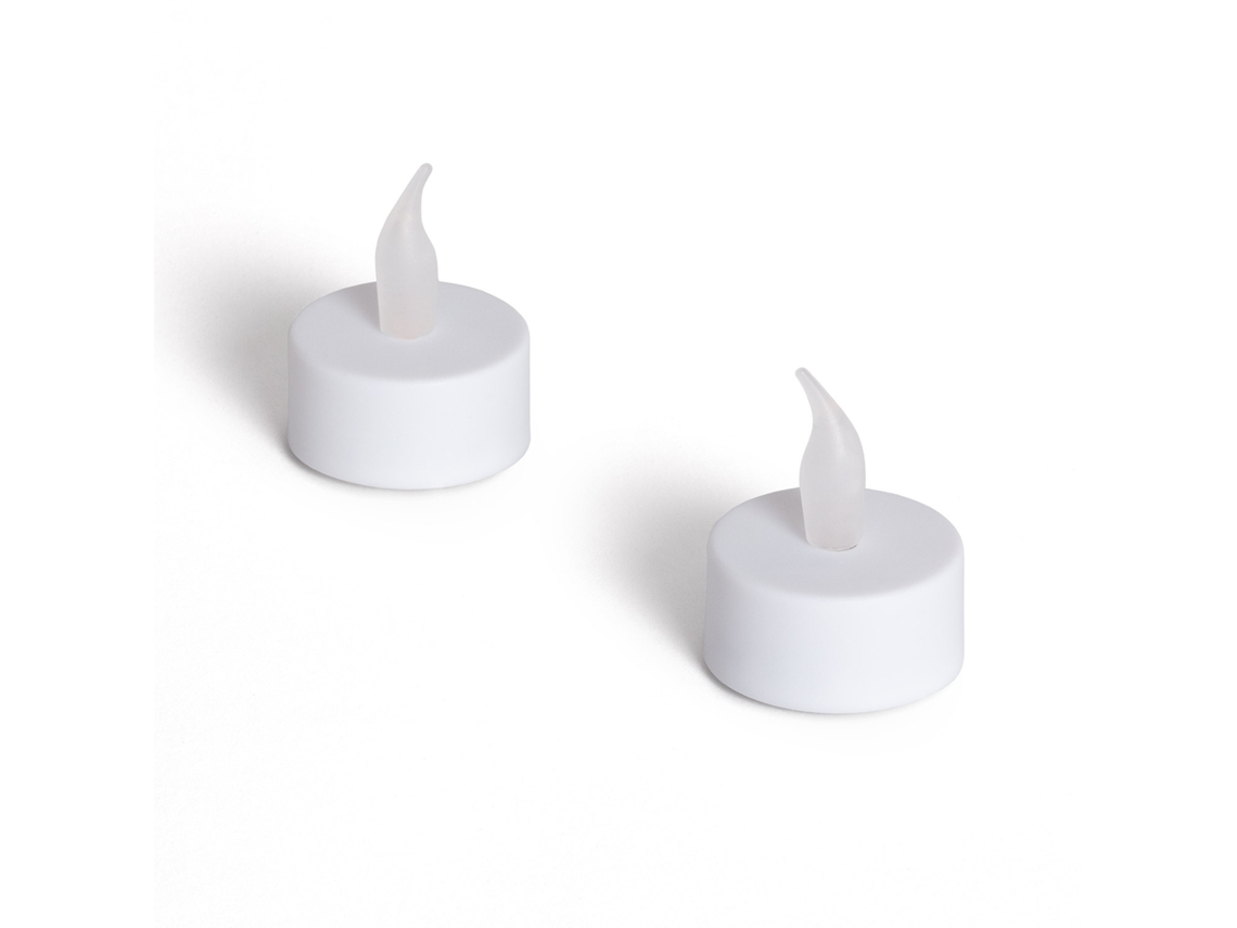 Pack 2 Velas LED Mini con Batería Viseg Blanco LEDKIA