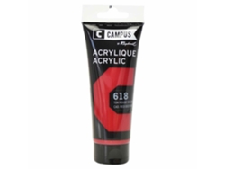 Tinta Acrílica CAMPUS (Rojo Cadmio Oscuro N°618 - 100ml)