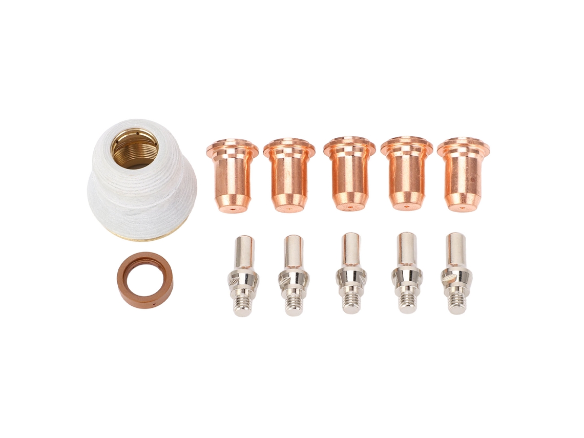 12 Peças Conjunto De Eletrodos 52582 Bicos 51313 Tampa Protetora 60432 Anel De Vórtice 60028 Para Tocha De Plasma Pt 60 Ipt 60 Ipt 40 Pt40